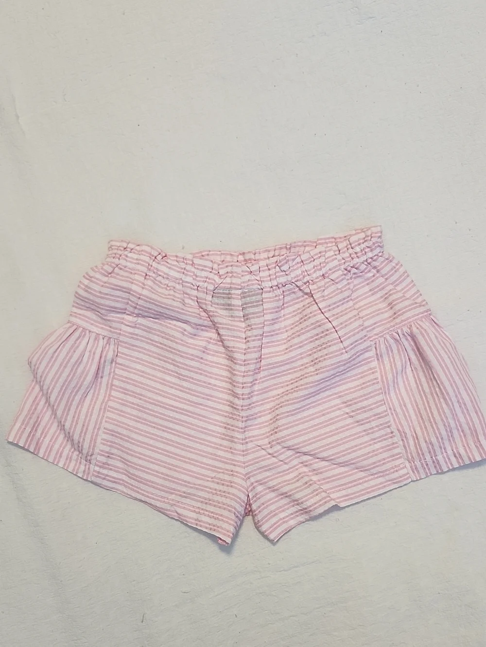 Tommy Hilfiger Girls Pink White Striped Tie Front Top & Ruffled Shorts Set NWT